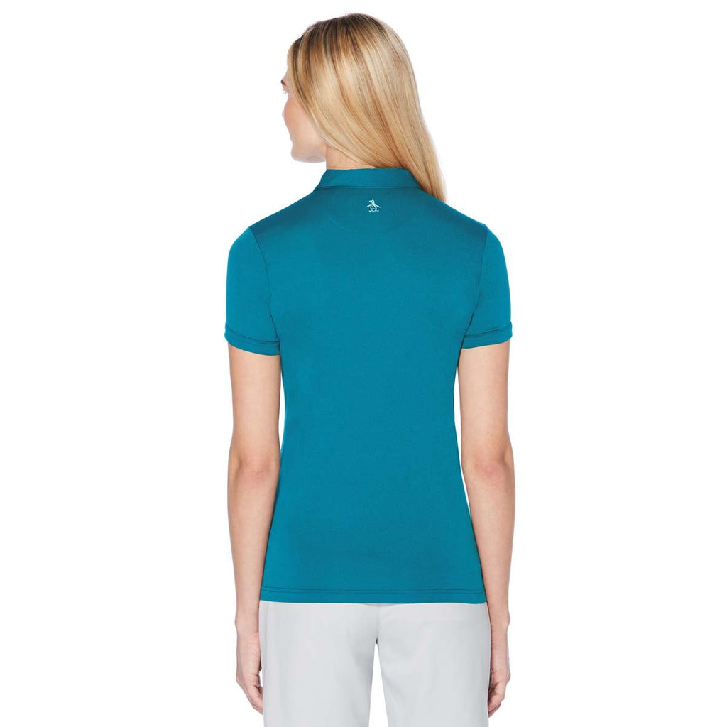Original Penguin Women's Crystal Teal Earl Championship Polo