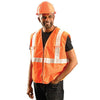 OccuNomix Men's Orange High Visibility Premium Mesh/Solid Gloss Safety Vest