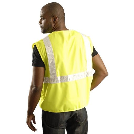 OccuNomix Men's Yellow High Visibility Premium Solid Gloss Safety Vests