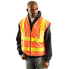 OccuNomix Men's Orange High Visibility Premium Solid Dual Stripe Gloss Safety Vest