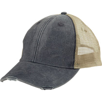 Copy of Adams Men's Black/Tan 6-Panel Pigment-Dyed Distressed Trucker Cap