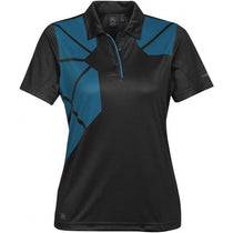 Stormtech Women's Black/Electric Blue Prism Performance Polo