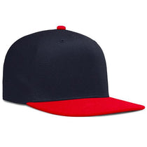 Pacific Headwear Navy/Red OneTouch High-Profile Flat Bill Cap