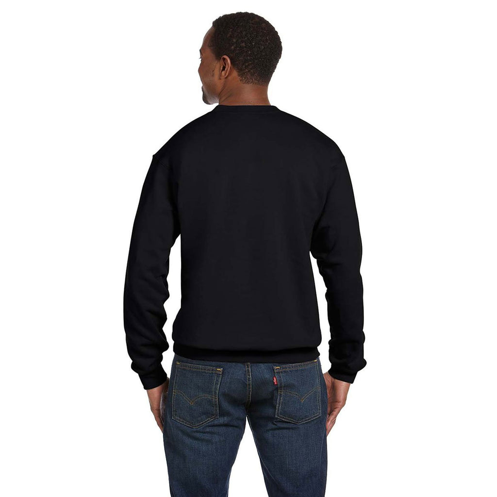Hanes Men's Black 7.8 oz. EcoSmart 50/50 Fleece Crew
