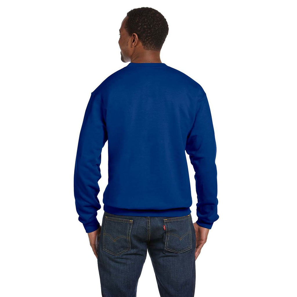 Hanes Men's Deep Royal 7.8 oz. EcoSmart 50/50 Fleece Crew