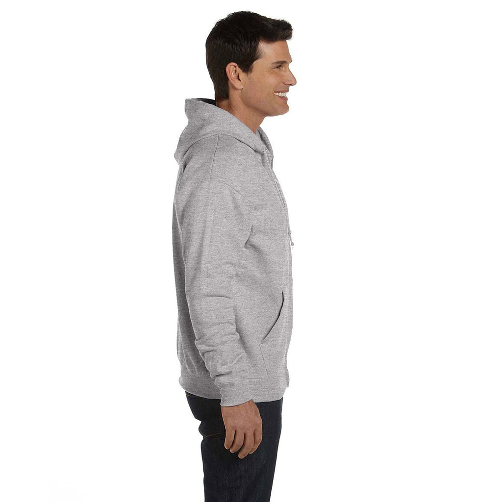 Hanes Men's Light Steel 7.8 oz. EcoSmart 50/50 Full-Zip Hood