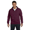 Hanes Men's Maroon 7.8 oz. EcoSmart 50/50 Full-Zip Hood