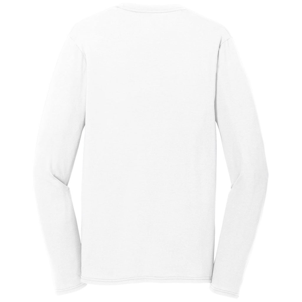 Port & Company Men's White Long Sleeve Performance Blend Tee