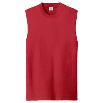 Port & Company Men's Red Core Cotton Sleeveless Tee