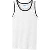 Port & Company Men's White/Jet Black Core Cotton Tank Top