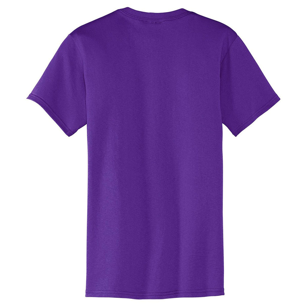 Port & Company Men's Purple Core Blend Pocket Tee
