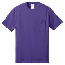 Port & Company Men's Purple Core Blend Pocket Tee