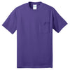 Port & Company Men's Purple Core Blend Pocket Tee