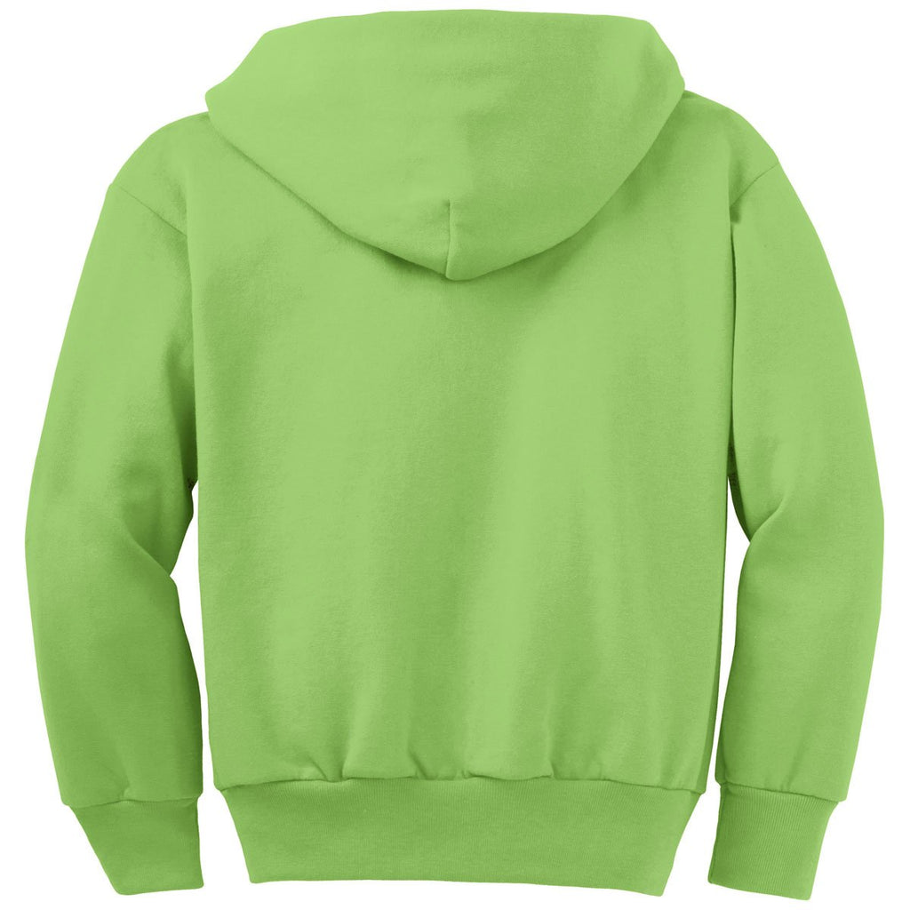 Port & Company Men's Lime Core Fleece Full-Zip Hooded Sweatshirt