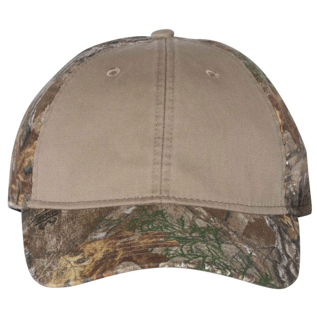 Outdoor Cap Khaki/Realtree Edge Pigment Dyed Front Cap
