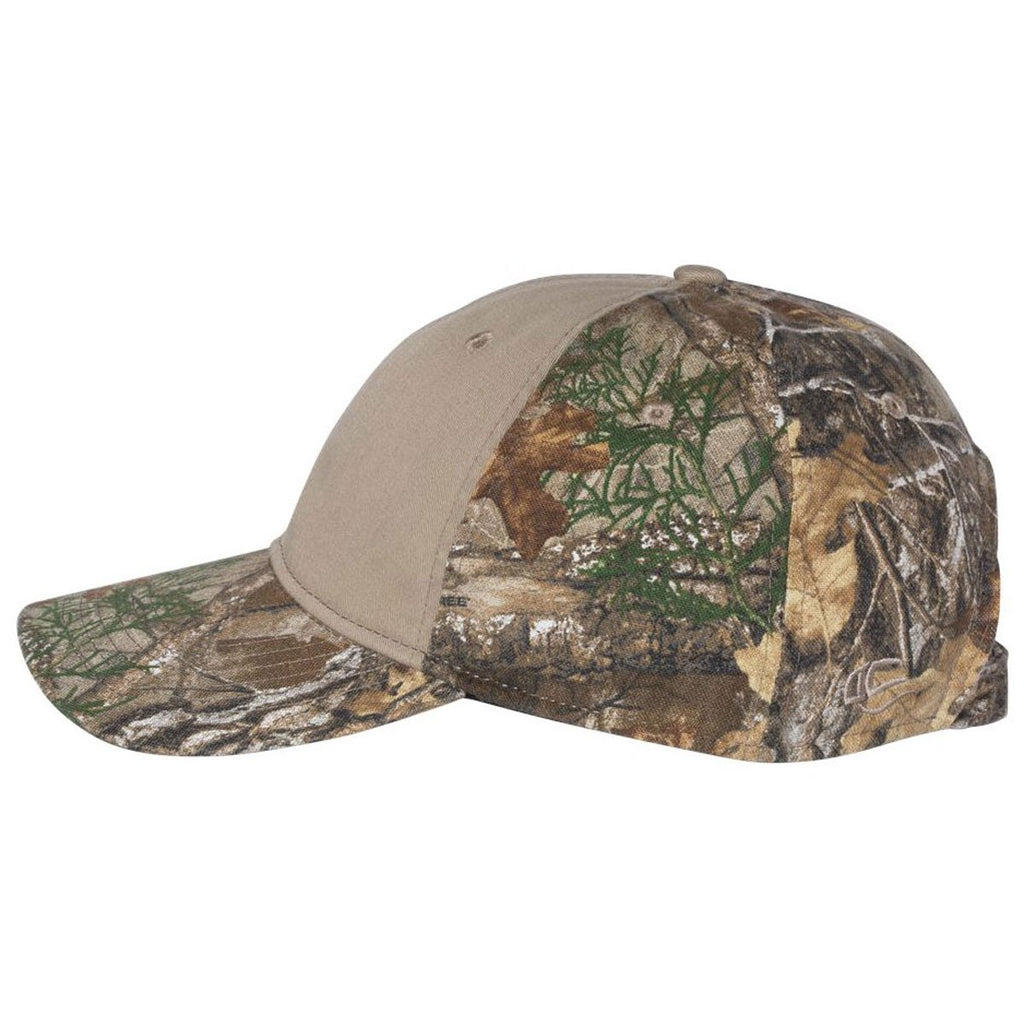 Outdoor Cap Khaki/Realtree Edge Pigment Dyed Front Cap