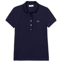 Lacoste Women's Navy Blue Slim Fit Stretch Mini Cotton Pique Polo