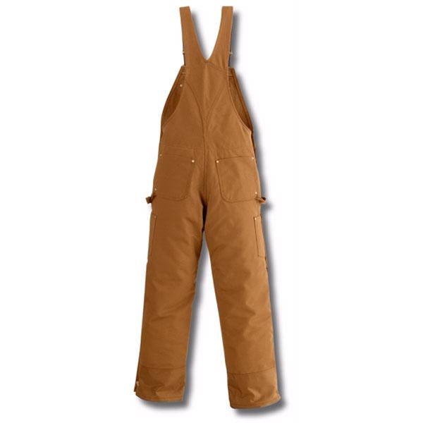 Carhartt Men's Carhartt Brown Quilt Lined Zip To Thigh Bib Overall