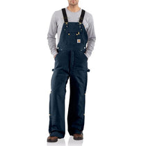 Carhartt Men's Dark Navy Quilt Lined Zip To Thigh Bib Overall