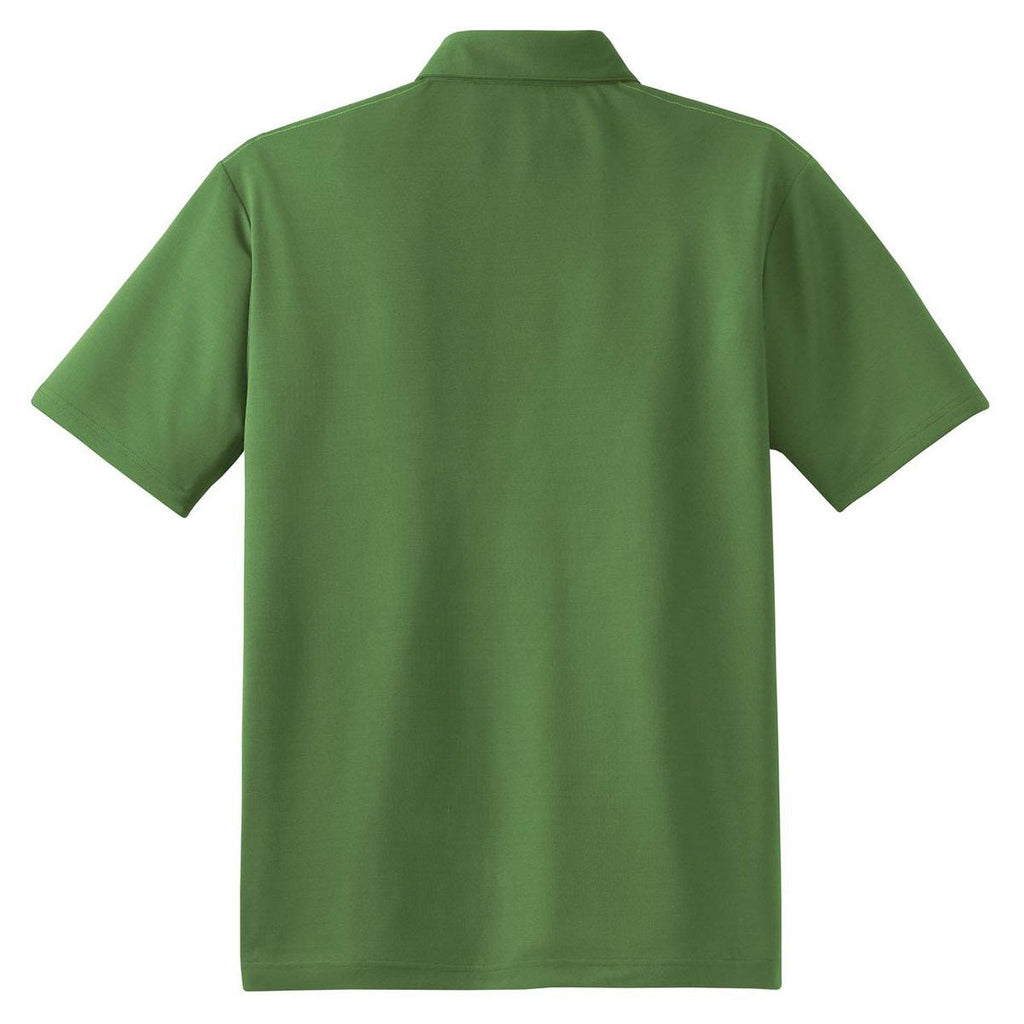 Red House Men's Vine Green Contrast Stitch Performance Pique Polo