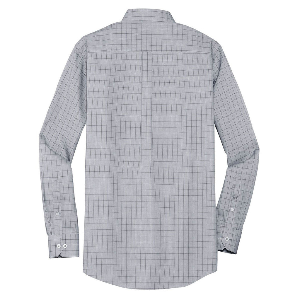 Red House Men's Dove Grey Windowpane Plaid Non-Iron Shirt