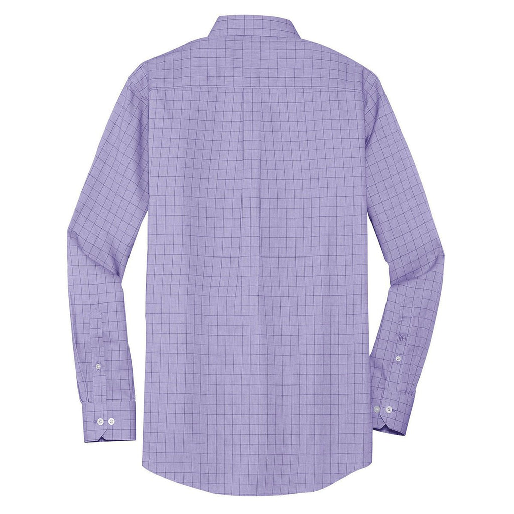 Red House Men's Thistle Purple Windowpane Plaid Non-Iron Shirt