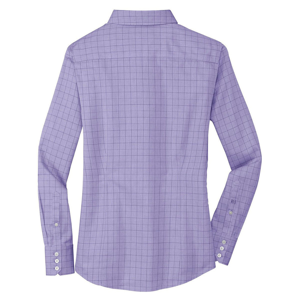 Red House Women's Thistle Purple Windowpane Plaid Non-Iron Shirt