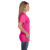 Hanes Women's Wow Pink 4.5 oz. 100% Ringspun Cotton nano-T V-Neck T-Shirt