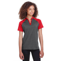 Spyder Women's Black Heather/Red Peak Polo