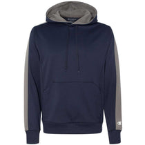 Champion Men's Navy/Stone Grey Performance 5.4-Ounce Colorblock Pullover Hood