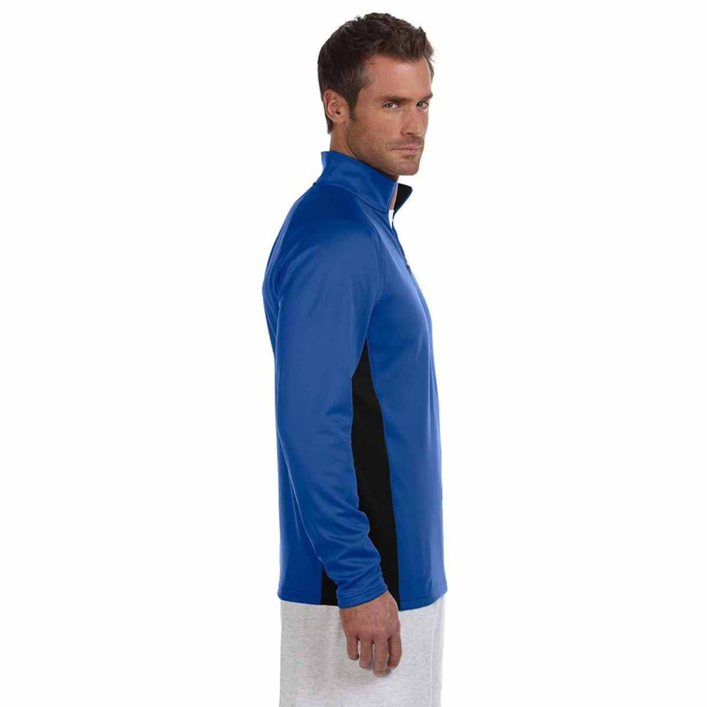 Champion Men's Athletic Royal/Black Performance 5.4-Ounce Colorblock Quarter-Zip Jacket
