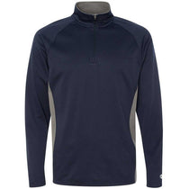 Champion Men's Navy/Stone Grey Performance 5.4-Ounce Colorblock Quarter-Zip Jacket