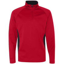 Champion Men's Scarlet/Black Performance 5.4-Ounce Colorblock Quarter-Zip Jacket