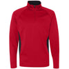 Champion Men's Scarlet/Black Performance 5.4-Ounce Colorblock Quarter-Zip Jacket