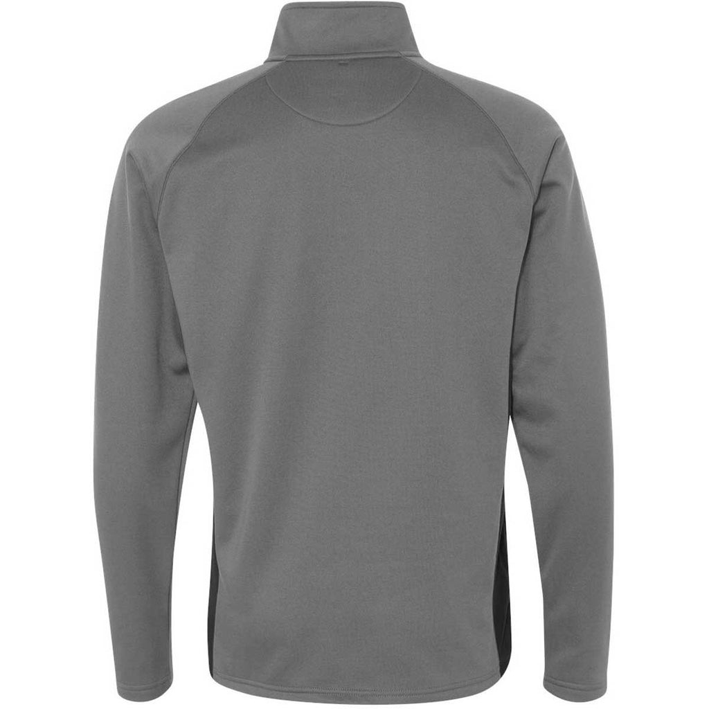 Champion Men's Stone Grey/Black Performance 5.4-Ounce Colorblock Quarter-Zip Jacket