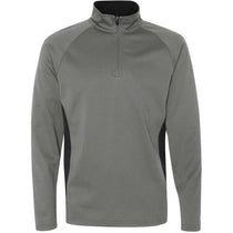 Champion Men's Stone Grey/Black Performance 5.4-Ounce Colorblock Quarter-Zip Jacket
