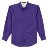 Port Authority Men's Purple/Light Stone Extended Size Long Sleeve Easy Care Shirt