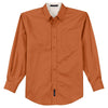 Port Authority Men's Texas Orange/Light Stone Extended Size Long Sleeve Easy Care Shirt