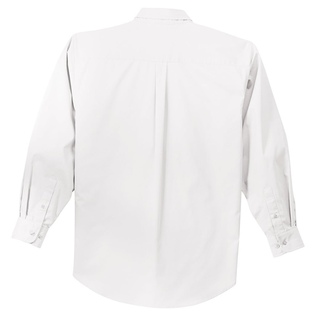 Port Authority Men's White/Light Stone Extended Size Long Sleeve Easy Care Shirt