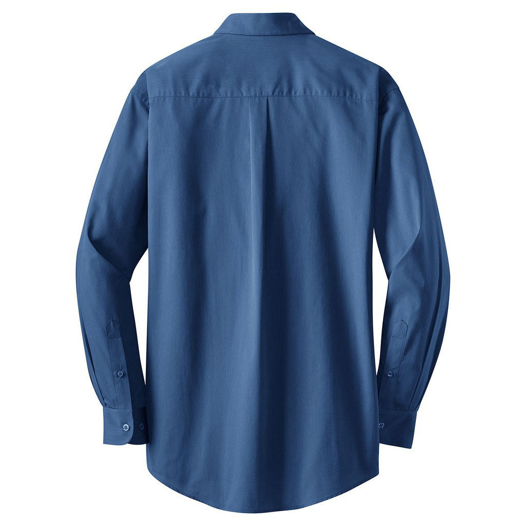Port Authority Men's Blue Tonal Pattern Easy Care Shirt