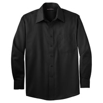 Port Authority Men's Black Long Sleeve Non-Iron Twill Shirt