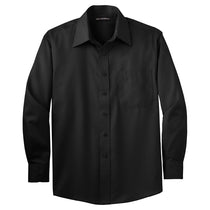Port Authority Men's Black Tall Long Sleeve Non-Iron Twill Shirt