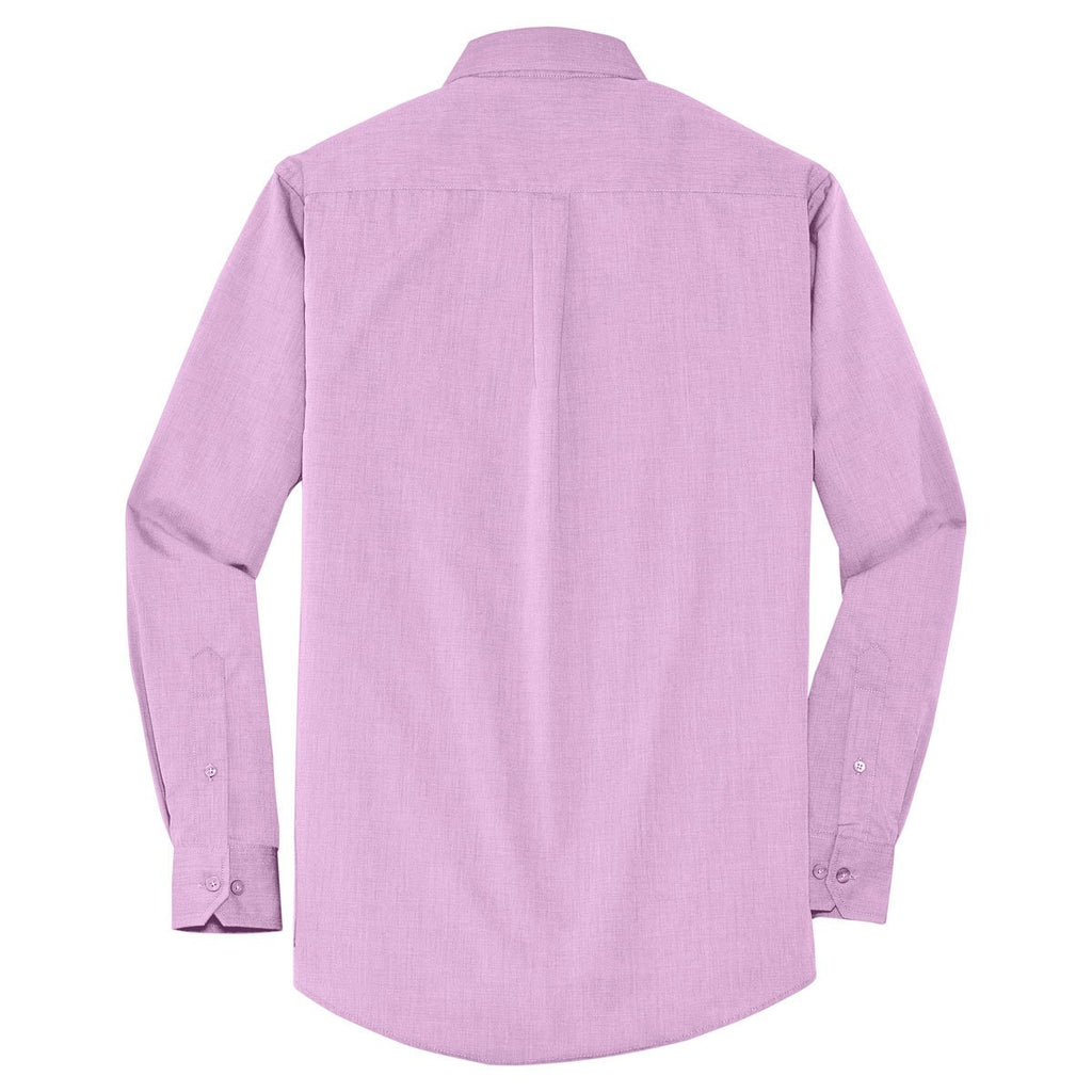 Port Authority Men's Pink Orchid Crosshatch Easy Care Shirt