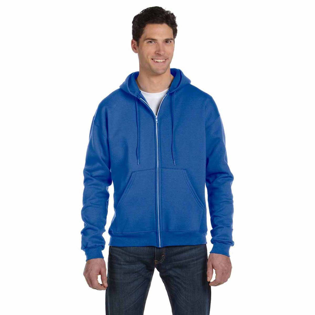 Champion Men's Royal Blue Heather Eco 9-Ounce Full Zip Hood