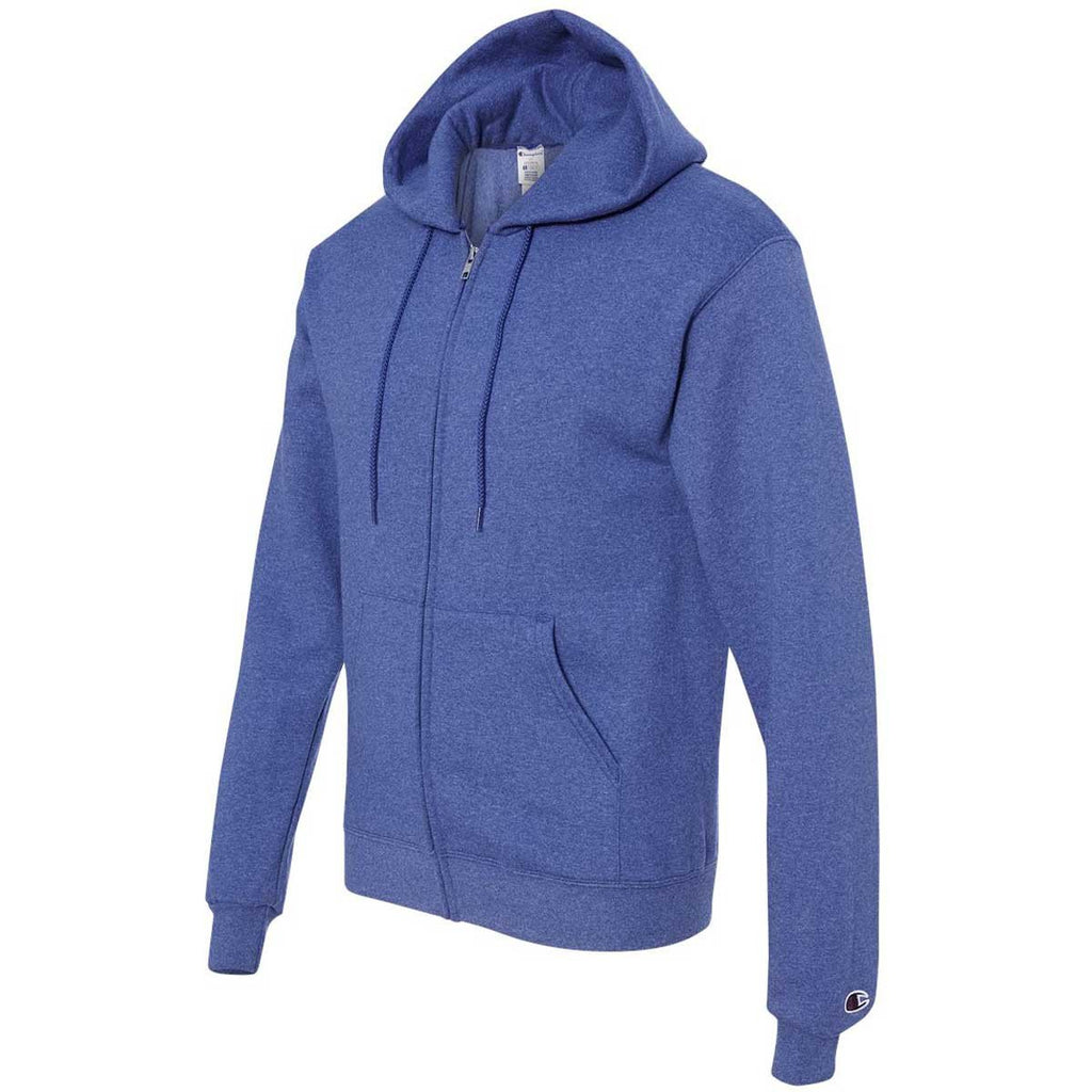 Champion Men's Royal Blue Heather Eco 9-Ounce Full Zip Hood