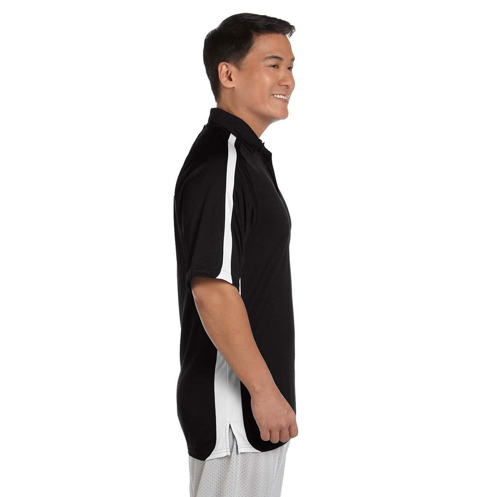 Russell Athletic Men's Black/White Team Game Day Polo