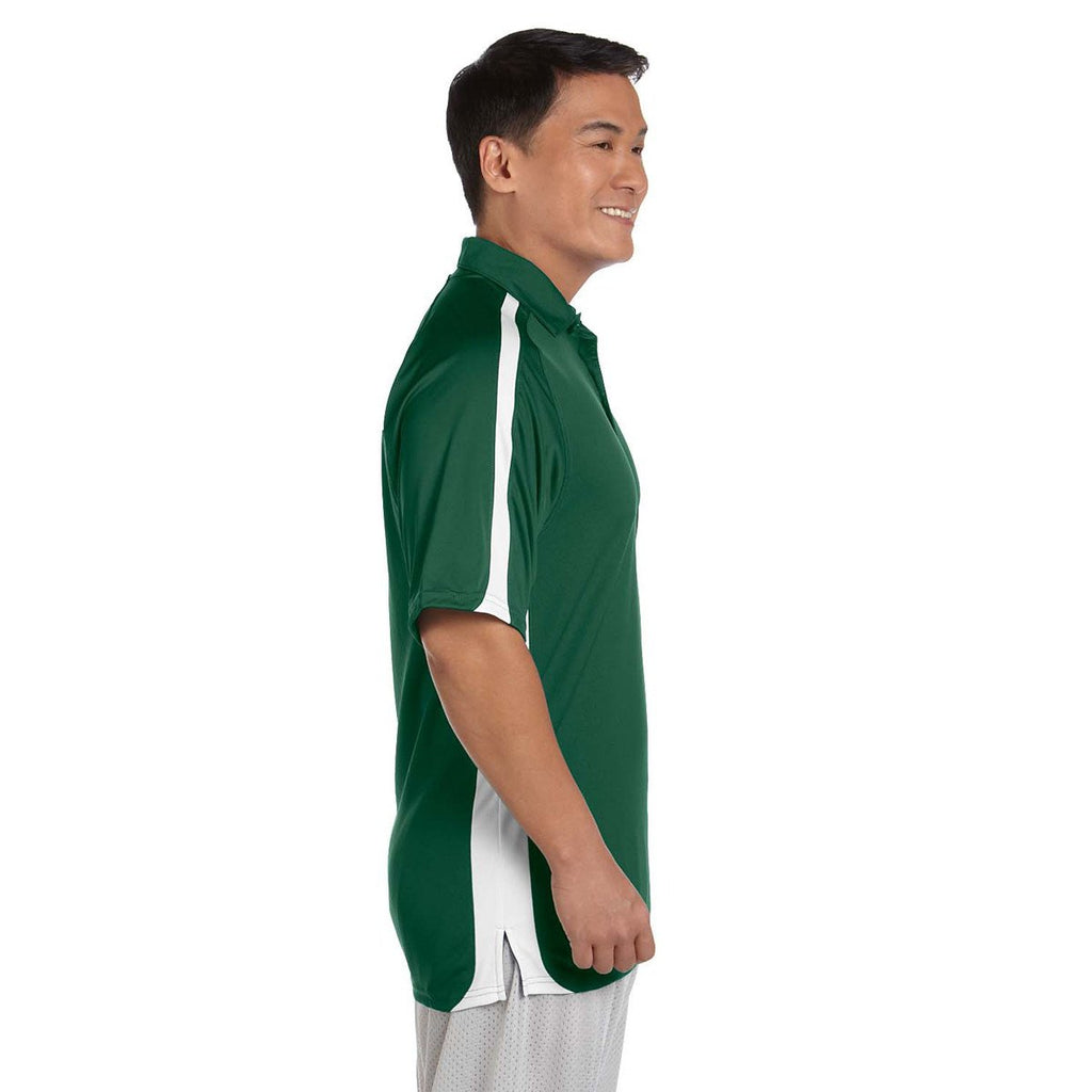 Russell Athletic Men's Dark Green/White Team Game Day Polo