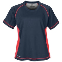 Stormtech Women's Navy/Scarlet H2X-Dry Short Sleeve Layering Tee