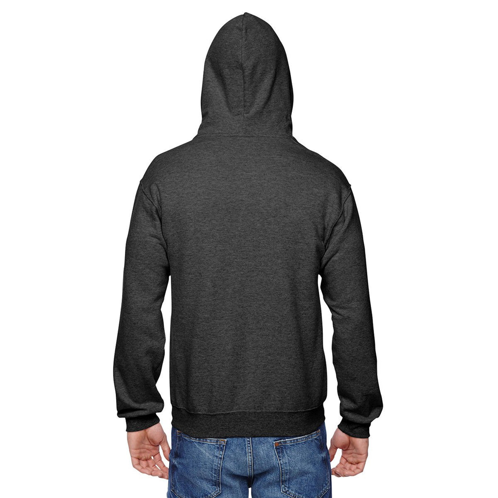 Fruit of the Loom Men's Charcoal Heather 7.2 oz SofSpun Full-Zip Hooded Sweatshirt