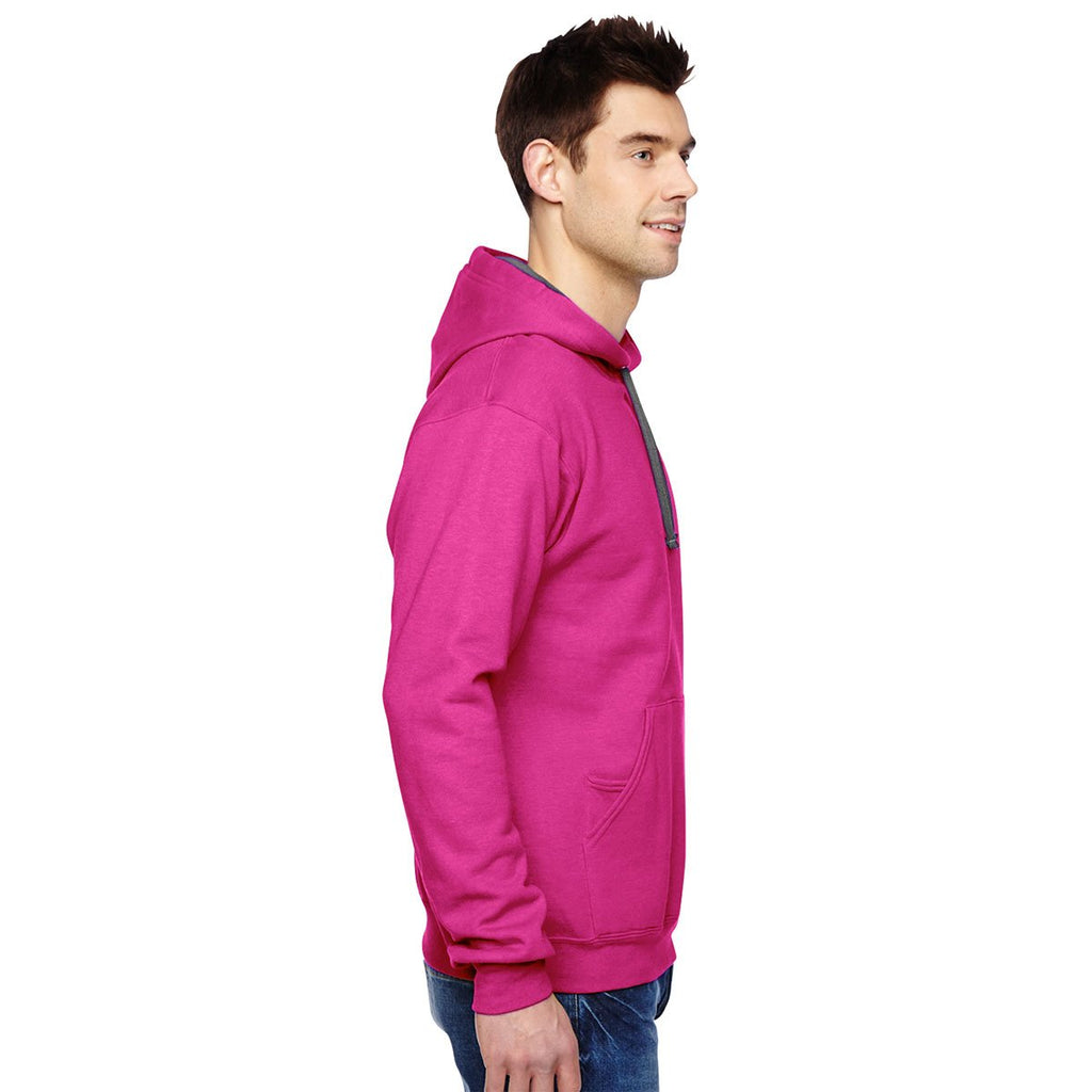 Fruit of the Loom Men's Cyber Pink 7.2 oz. SofSpun Hooded Sweatshirt